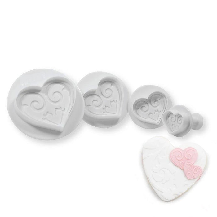 Fancy Hearts Plunger Cutter Set (4 Pieces)