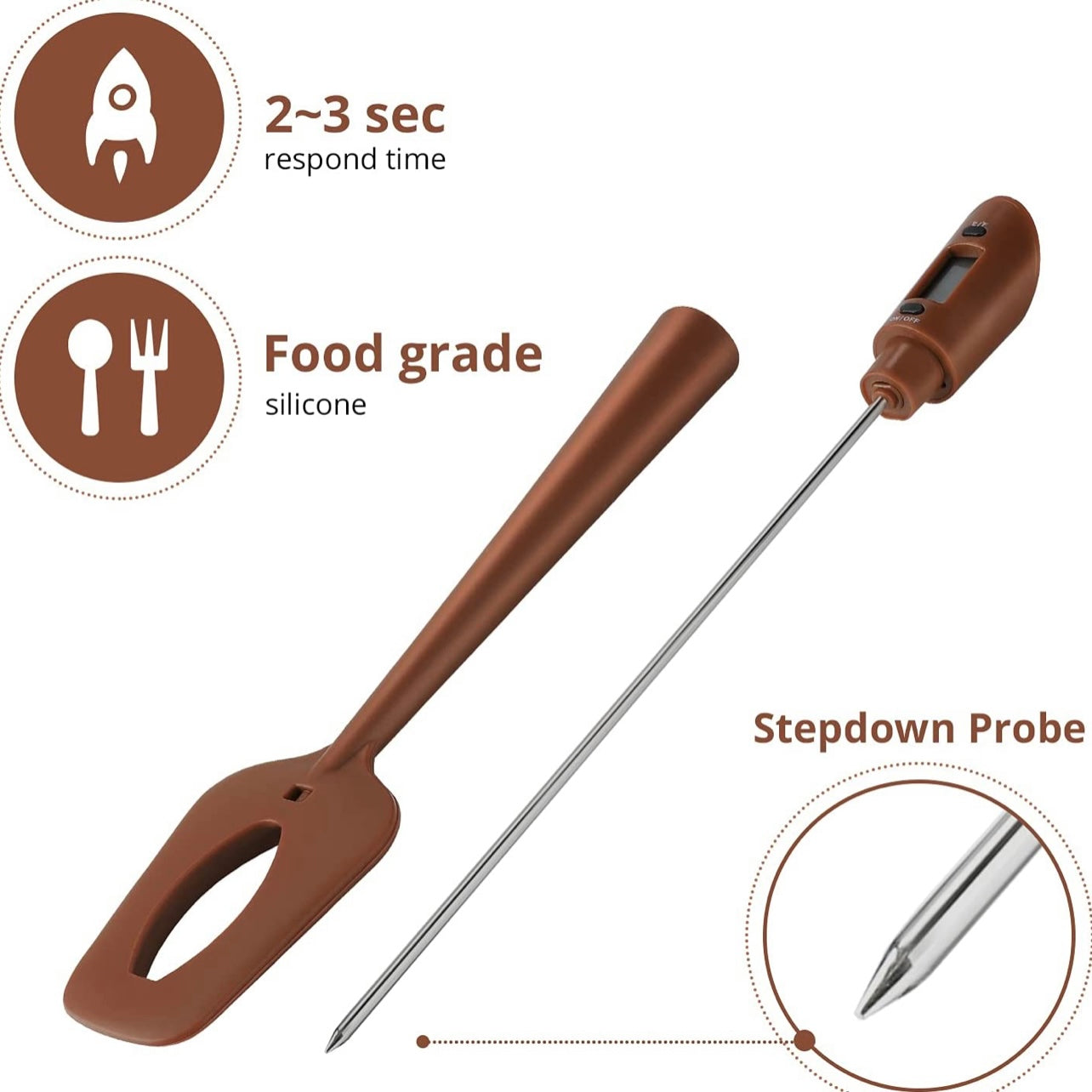 Mastrad Candy Thermometer Spatula: 2-in-1 Digital Thermospatula and Probe -  Spatula with Built in Thermometer Probe for Precise Control of Candy