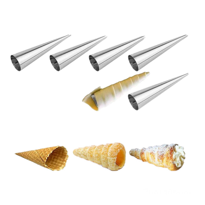 Stainless Steel Cream Horn Mold (6 Pieces)