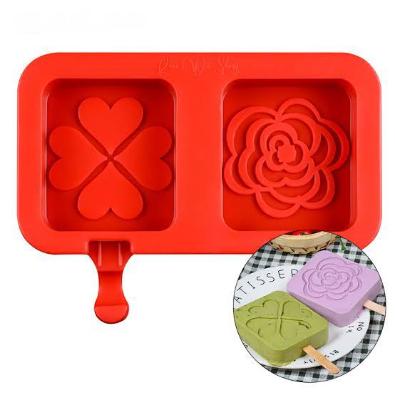 Big Hearts & Flower Imprint Cakesicle Silicone Mold