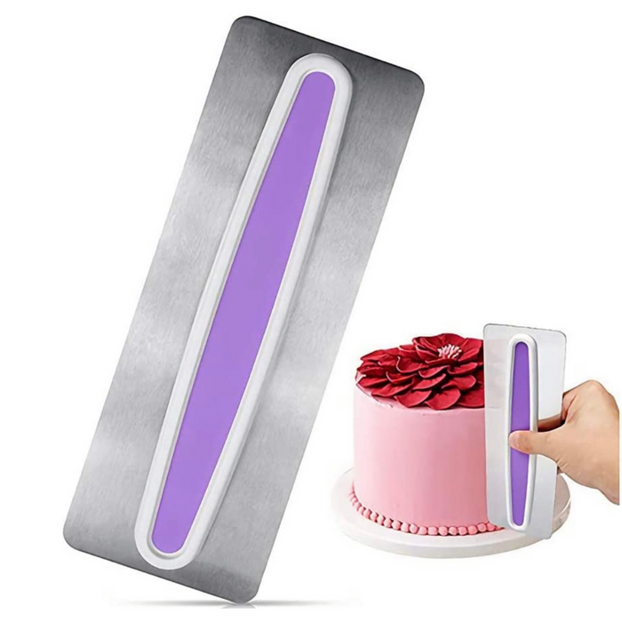 Large Stainless Steel Cake Scraper With Hand Grip