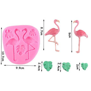 Flamingo & Leaves Silicone Mold