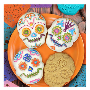 Skull Cookie Cutters & Stampers (4 Pieces)