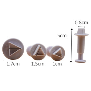 Triangle plunger cutters (set of 4)